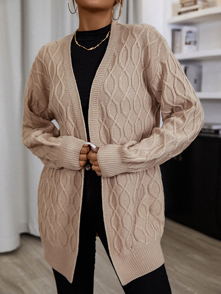 Solid Color Loose Cardigan Sweater for Women - Mammalook