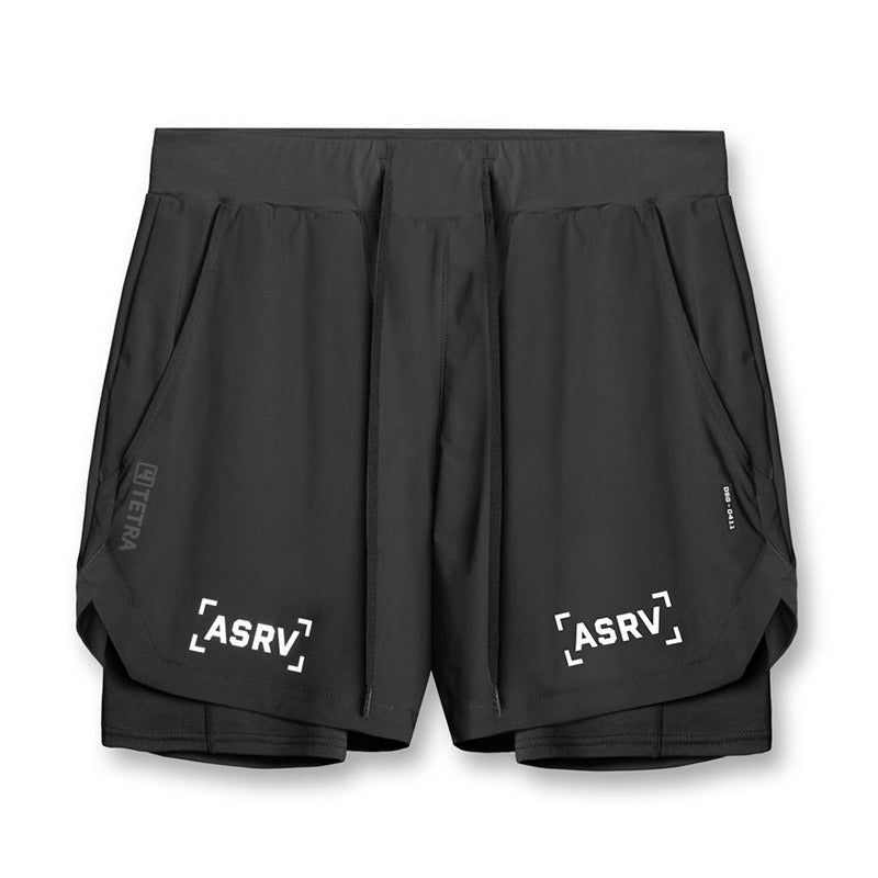 Sports Shorts, Mens American Trendy Brand Anti Glare Double Layer Quick Drying Basketball Pants, Outdoor Running Fitness Capris - Mammalook