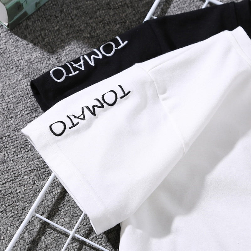 Summer Couples Lovers T-Shirt For Women Casual White Tops Tshirt Women T Shirt Love Heart Embroidery Print T-Shirt Female - Mammalook