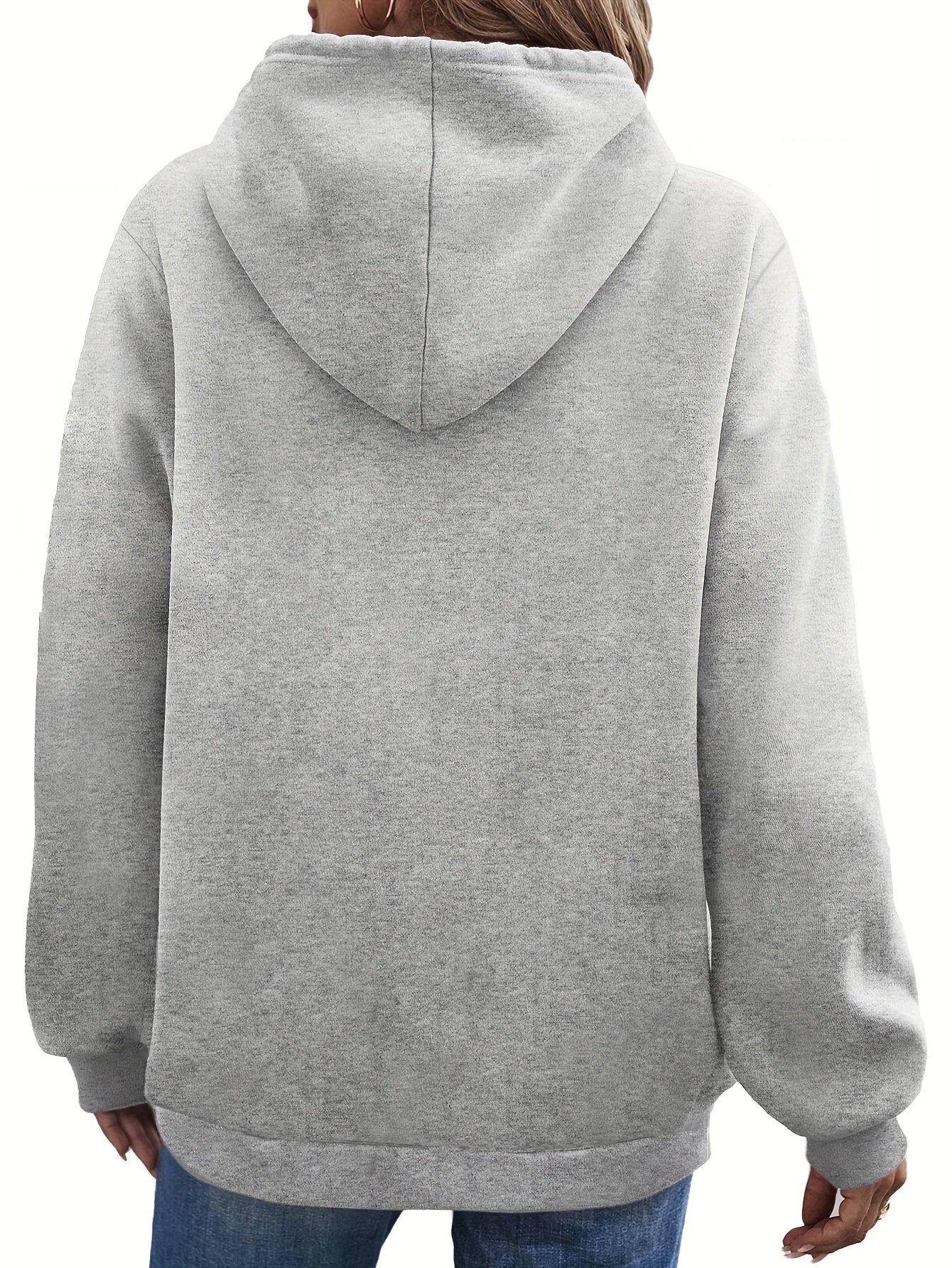 Trendy Letter Print Womens Hoodie - Comfy Kangaroo Pocket & Adjustable Drawstring Hood - Casual Long Sleeve Sweatshirt for Fashion-Forward Ladies - Mammalook