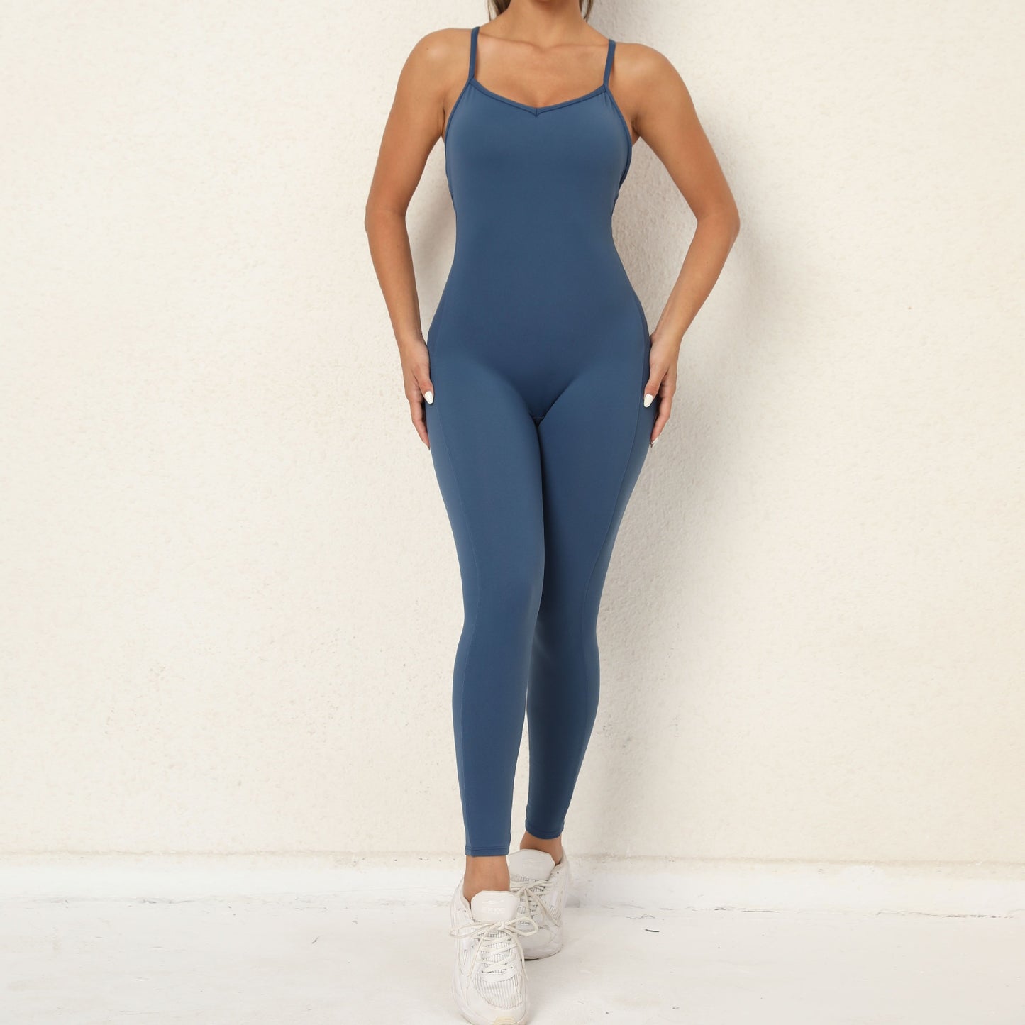 European and American V Neck, No Awkward Thread, Tight Backless One Piece Yoga Pants, Sports Running, Fitness Yoga Pants - Mammalook