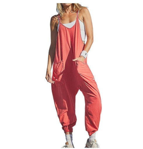 Backless Jumpsuit Ladies Girls Sports Causal Suit Custom Rompers Women Plus Size Jumpsu - Mammalook