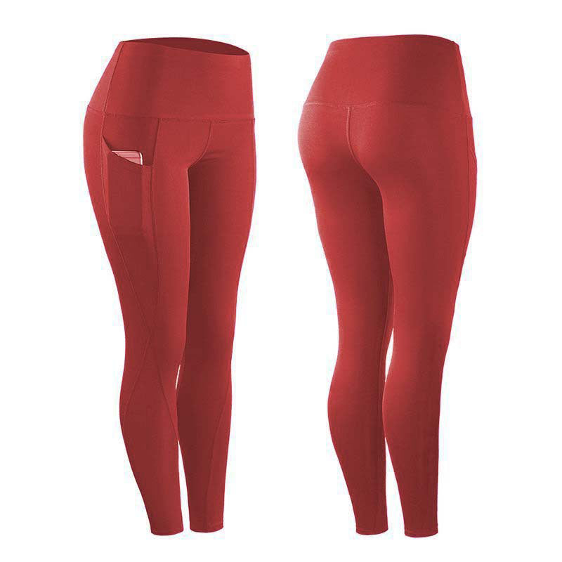 European and American High Waisted, Hip Lifting, Slimming, Fitness, Side Pockets, Sports Bottoming, Yoga Pants For Women - Mammalook