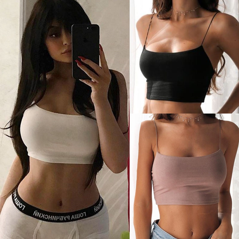 New Fashion Women Sexy Crop Tops Solid Summer Camis Women Casual Tank Tops Vest Sleeveless Crop Tops blusas - Mammalook