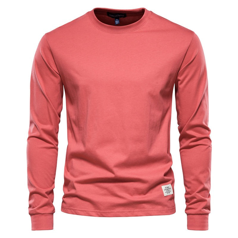 Autumn Fashion Long Sleeve New Men's Solid Long Sleeve Top High Street Inner Cotton T-Shirt - Mammalook