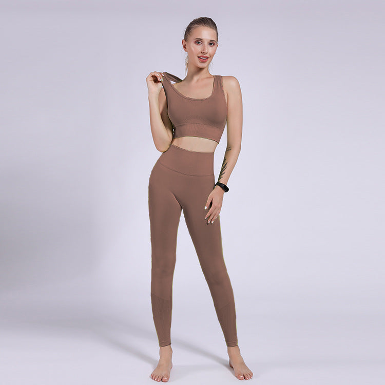 Yoga Clothing Suits Women's Seamless Sports Bra Hip Lifting Fitness Pants Hip Bottom Pants Leggings Yoga Clothing - Mammalook