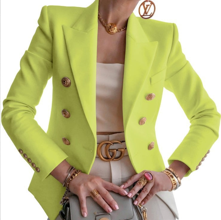 Solid Color Fashion Casual Suit Short Coat for Women - Mammalook