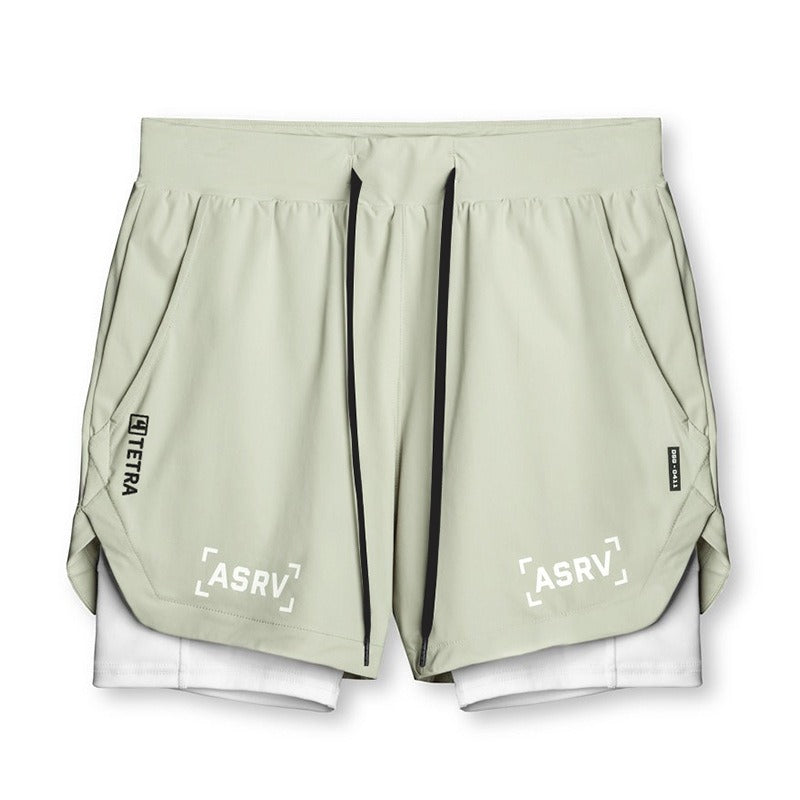 Sports Shorts, Mens American Trendy Brand Anti Glare Double Layer Quick Drying Basketball Pants, Outdoor Running Fitness Capris - Mammalook