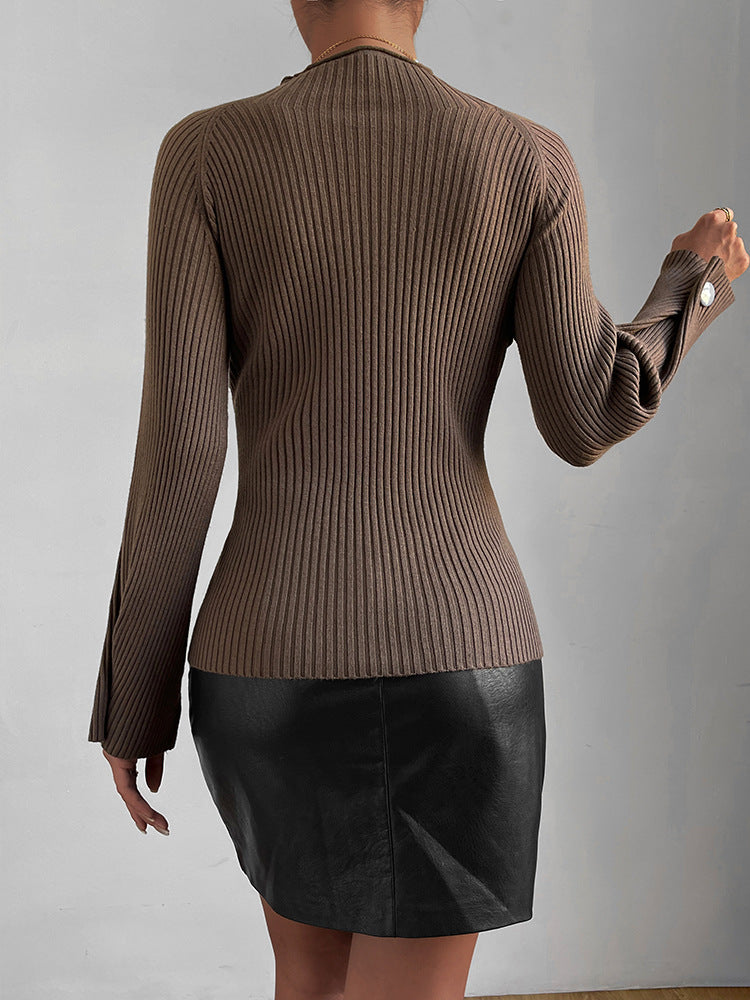 Women's Slim Fit Ribbed Knitted Sweater - Mammalook