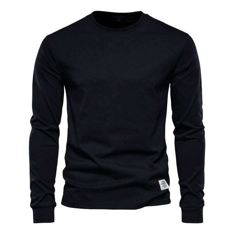 Autumn Fashion Long Sleeve New Men's Solid Long Sleeve Top High Street Inner Cotton T-Shirt - Mammalook