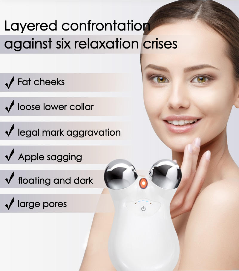 Face Micro Current Household Beauty Instrument Micro Current Second-Generation Beauty Instrument Roller Instrument 3D Lifting And Tightening Facial Beauty Instrument - Mammalook