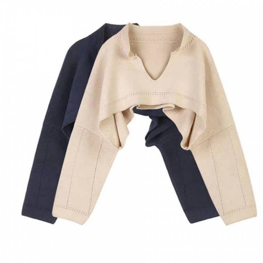 Lazy Style Ultra Short Sweater Women's Autumn Loose Wear High Waist Crop Top Knitted Blouse - Mammalook
