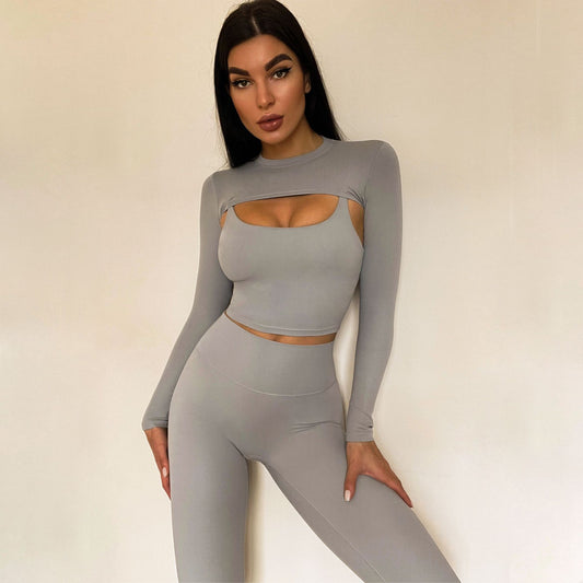 New Bra Long Sleeve Long Pants Yoga Suit Running Yoga Suit - Mammalook