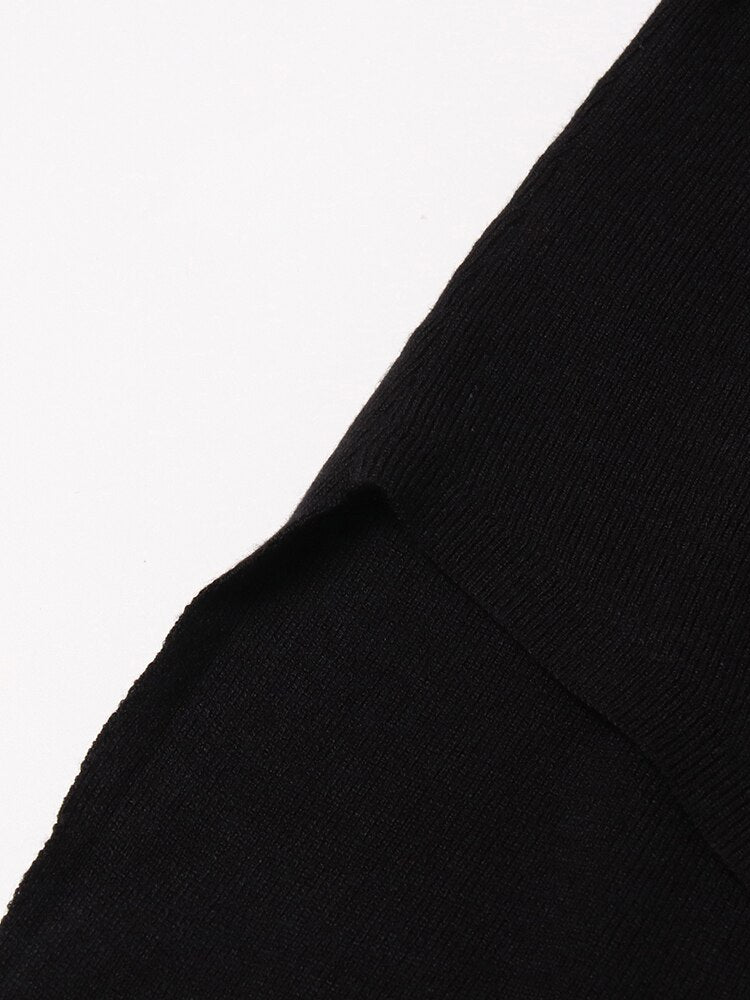 Knitting Sweater For Women Irregular Collar Long Sleeve Patchwork Hollow Out Chic Style Casual Sweaters Female Autumn - Mammalook