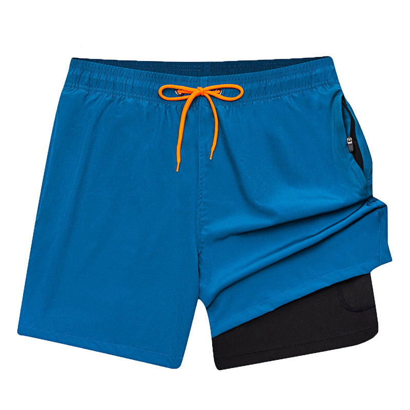 Mens Beach Pants, Zipper Pockets, 2 In 1 Swimming Pants, Mens Anti Embarrassment, Quick Drying, and Anti Splashing Solid Color Shorts - Mammalook