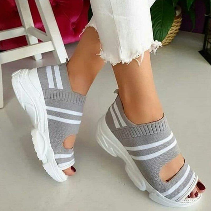 Summer flat shoes - elastic thick sole