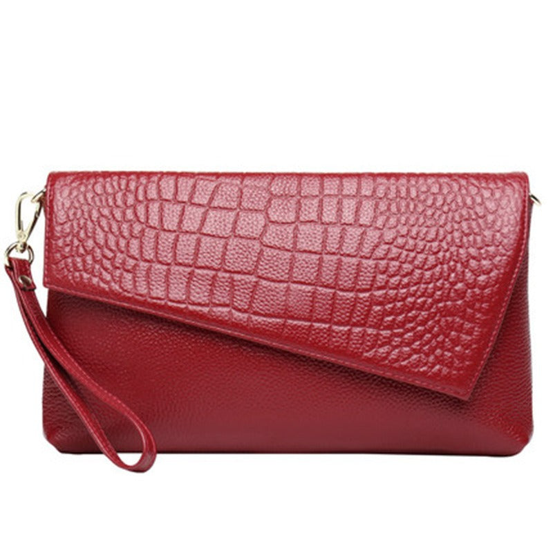 Litchi grain top layer cowhide fashion Shoulder bag Multifunctional leather Clutch bag Large capacity crossbody bags for women - Mammalook