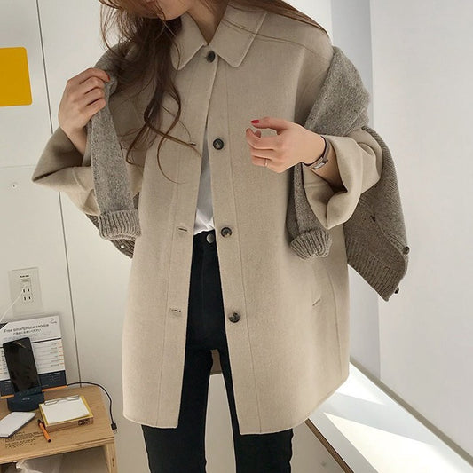 Retro British style winter new loose and lazy style woolen jacket trend - Mammalook