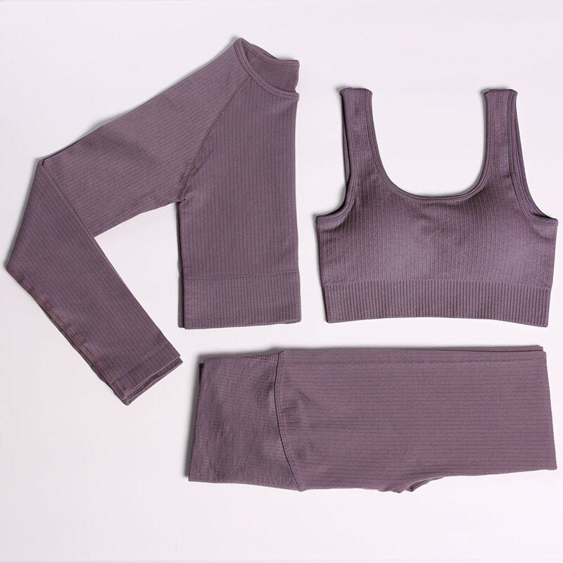 Women Gym Clothing Female High Waist Yoga Pants Tracksuit Women Fitness Clothing 2 Piece Set - Mammalook