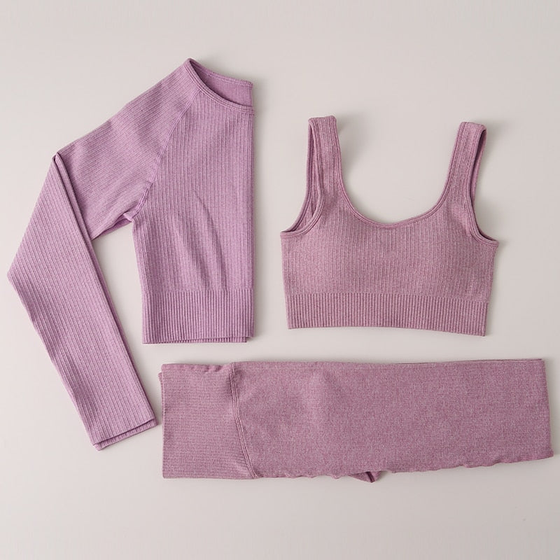 Women Gym Clothing Female High Waist Yoga Pants Tracksuit Women Fitness Clothing 2 Piece Set - Mammalook