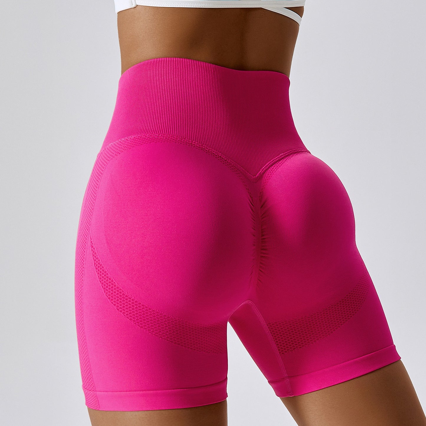 Seamless Yoga Shorts Honey Peach Hip Lift High Waist Fitness Pants Tight Running Sports Shorts for Women - Mammalook