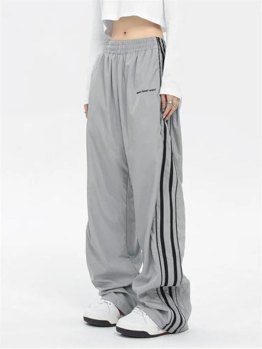 American Retro Striped Patchwork Sports Pants – Spring and Autumn - Mammalook