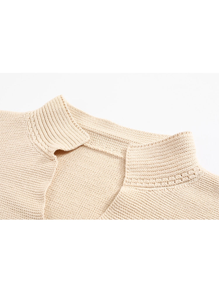 Lazy Style Ultra Short Sweater Women's Autumn Loose Wear High Waist Crop Top Knitted Blouse - Mammalook