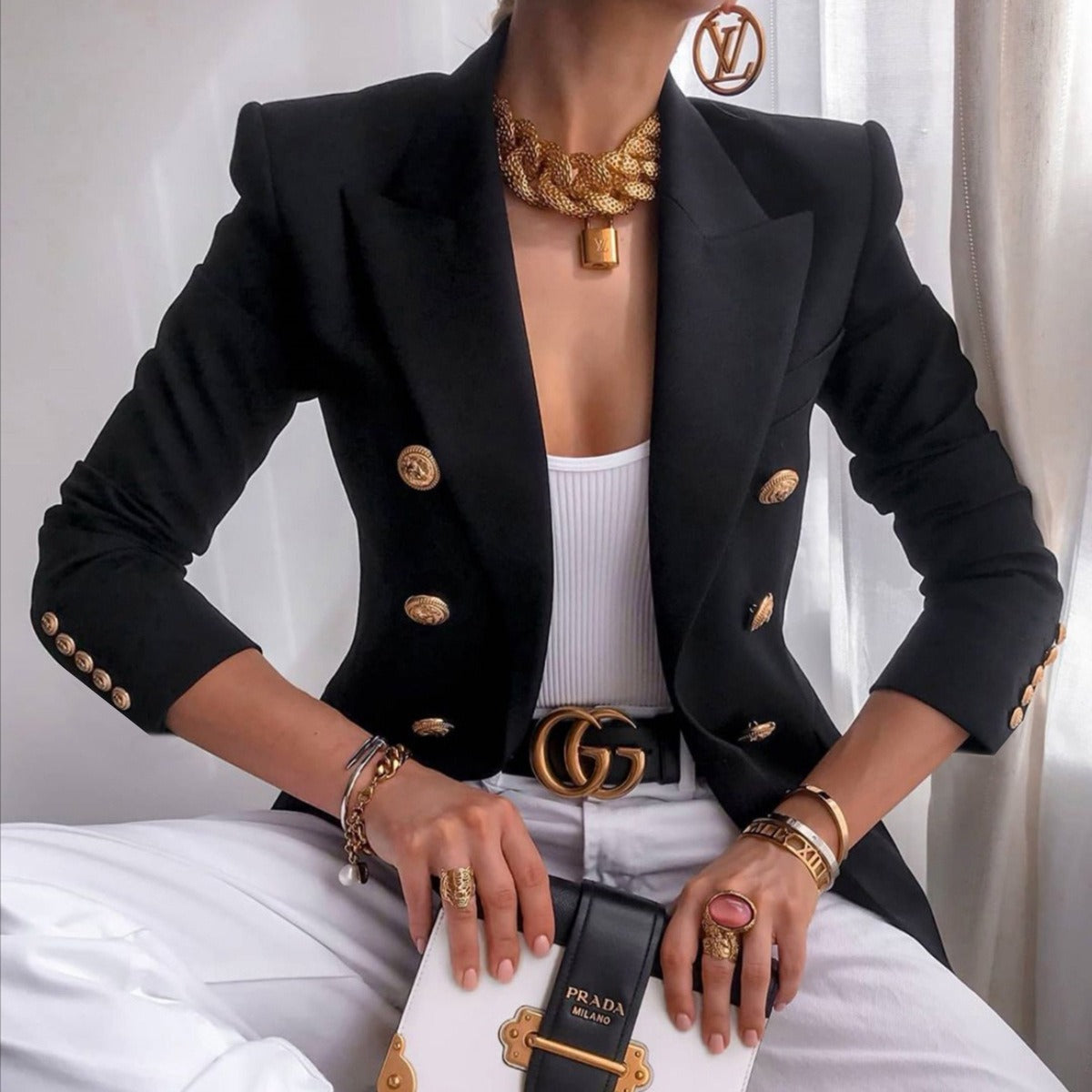Solid Color Fashion Casual Suit Short Coat for Women - Mammalook