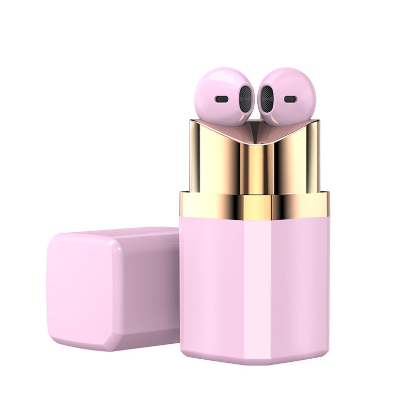 New Goddess Lipstick Headset TWS Wireless Bluetooth Headset Binaural Sports In-Ear Noise-Cancelling Macaron Headset - Mammalook