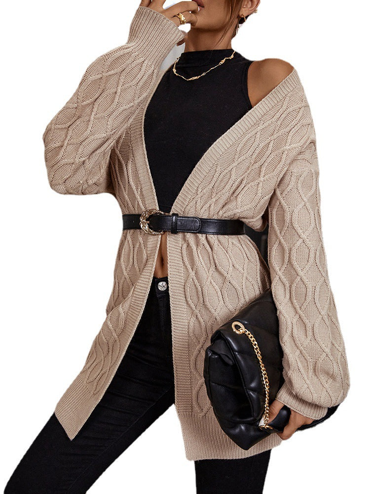 Solid Color Loose Cardigan Sweater for Women - Mammalook