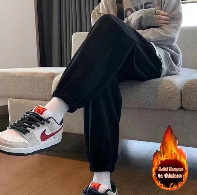 Women Thicken Cotton Sweatpants Autumn Winter Elastic Waist Bundle Foot Straight Trousers Fleece Warm Loose Casual Pants - Mammalook