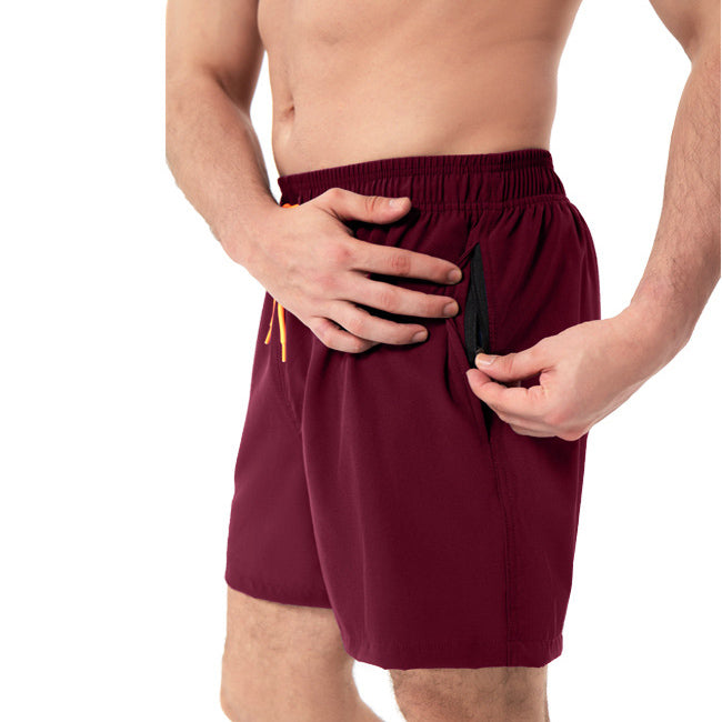 Mens Beach Pants, Zipper Pockets, 2 In 1 Swimming Pants, Mens Anti Embarrassment, Quick Drying, and Anti Splashing Solid Color Shorts - Mammalook