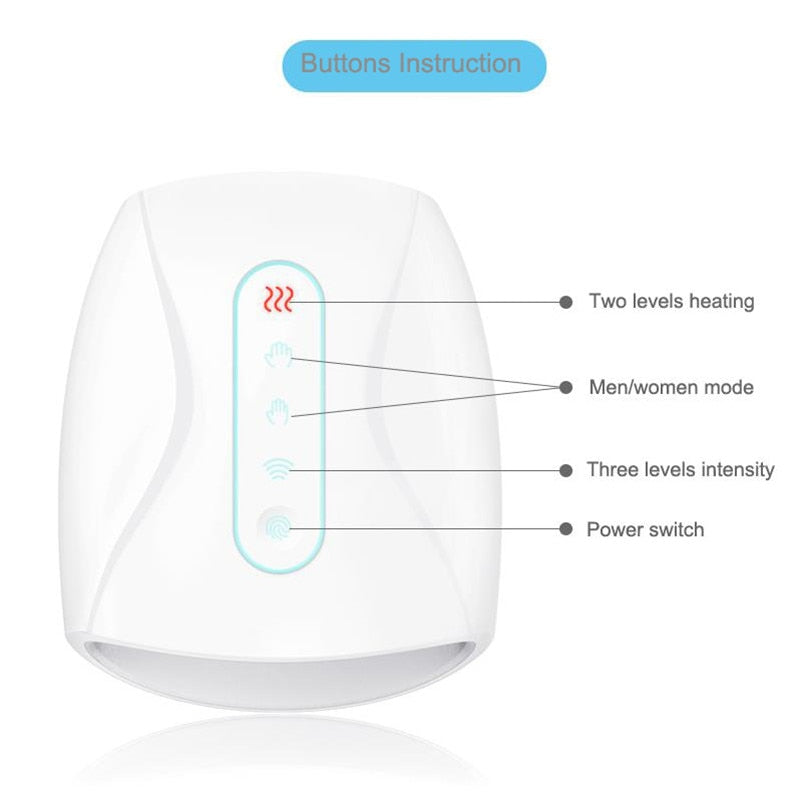 Electric Hand Massager Device Palm Finger Acupoint Wireless Massage with Air Pressure and Heat Compression For Women Beauty - Mammalook