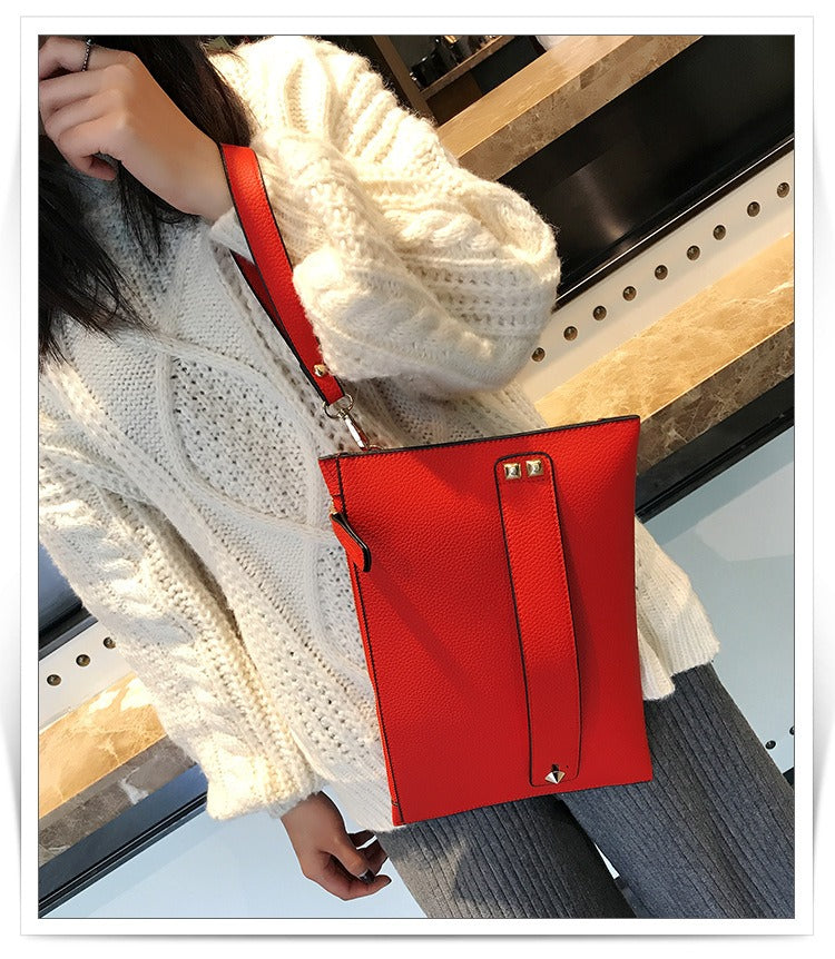 Clutch bag women's handbag Korean style women's bag clutch bag red dinner party bag envelope large capacity women's bag - Mammalook
