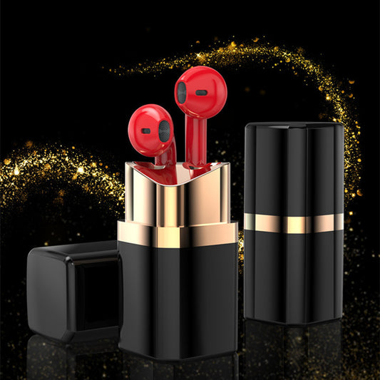 New Goddess Lipstick Headset TWS Wireless Bluetooth Headset Binaural Sports In-Ear Noise-Cancelling Macaron Headset - Mammalook