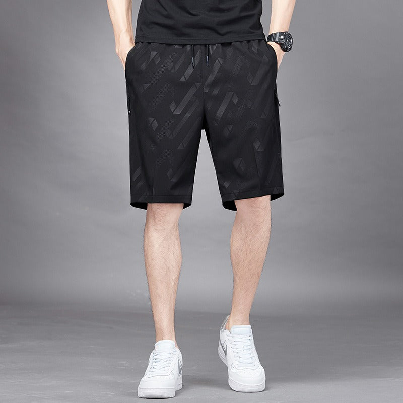 Mens Summer Ice Silk Quick Drying Shorts Lightweight, Breathable, Four sided Elastic Large Size Trendy Air Conditioning Shorts - Mammalook