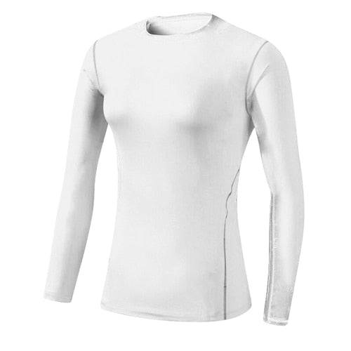 Base Layer Fitness Sport Shirt Quick Dry Women long Sleeves Top Gym jogging lady T-shirt Train Workout Clothing White Yoga Shirt - Mammalook