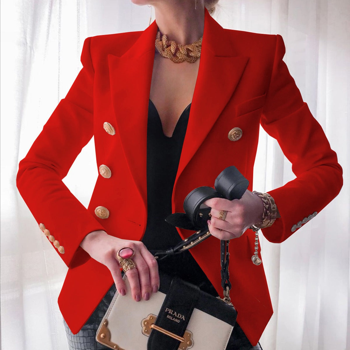 Solid Color Fashion Casual Suit Short Coat for Women - Mammalook
