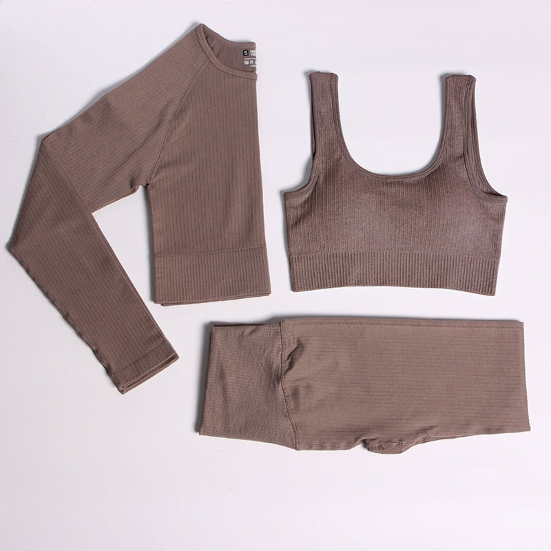 Women Gym Clothing Female High Waist Yoga Pants Tracksuit Women Fitness Clothing 2 Piece Set - Mammalook
