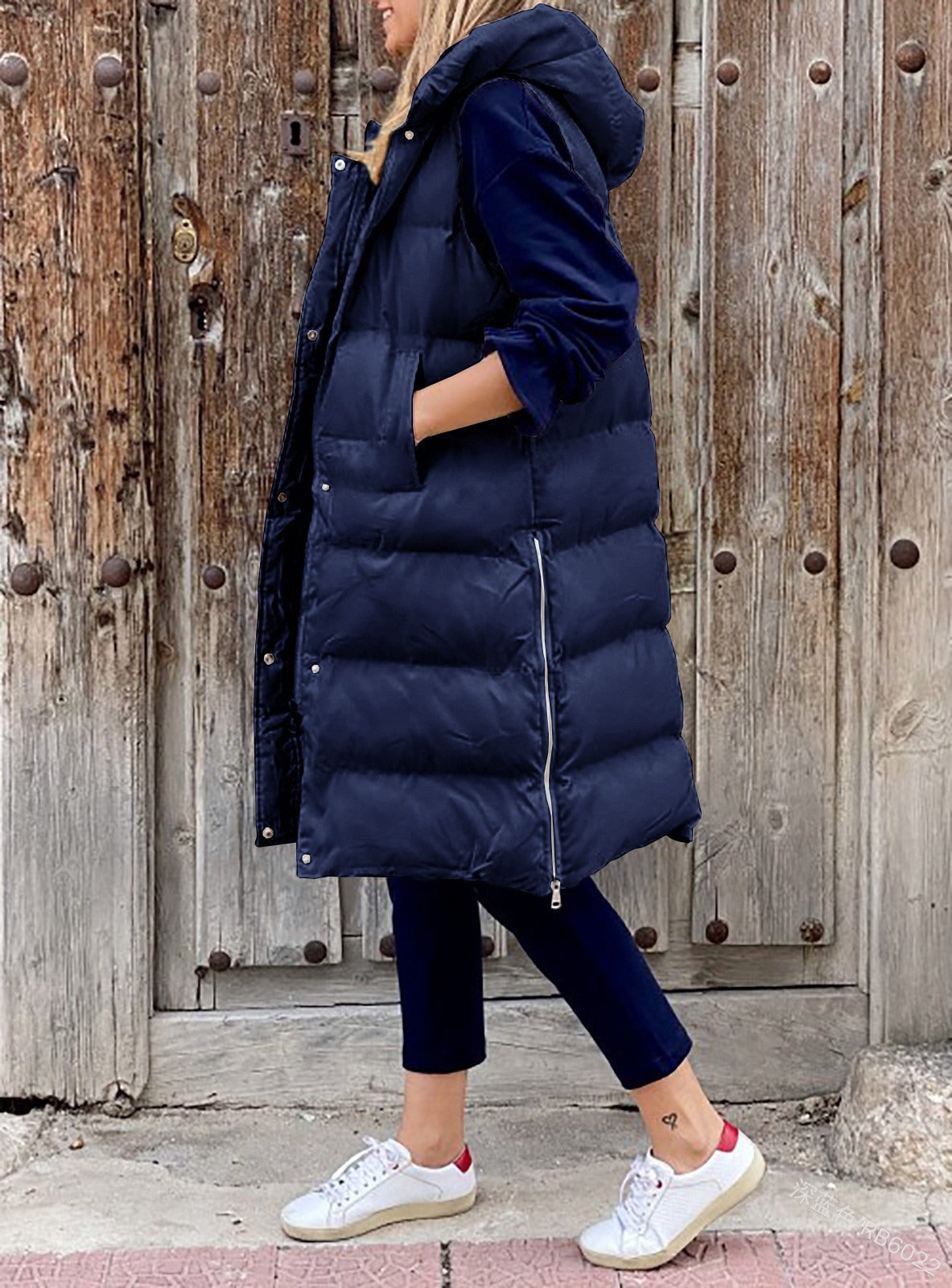 Fashionable single breasted hooded warm cotton jacket for women - Mammalook