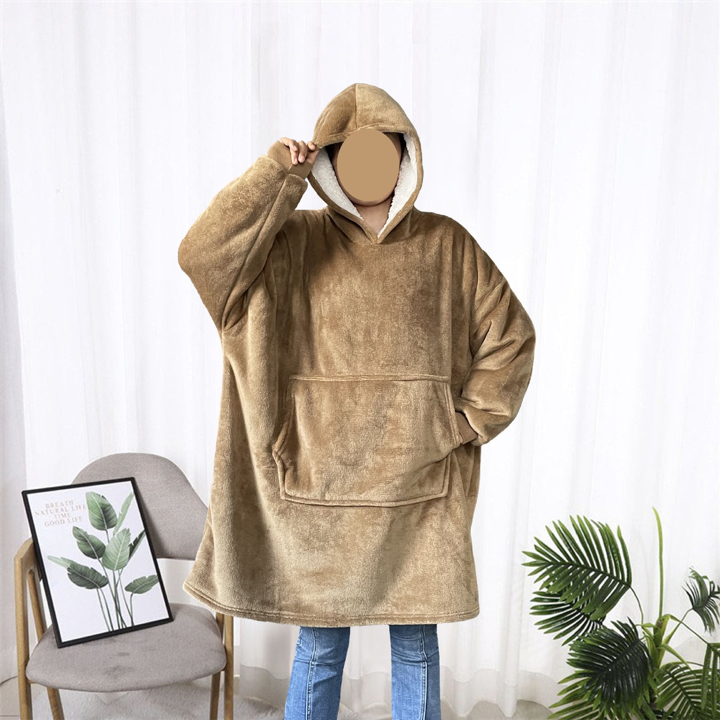 Pullover fleece jacket with hood outdoor - Mammalook