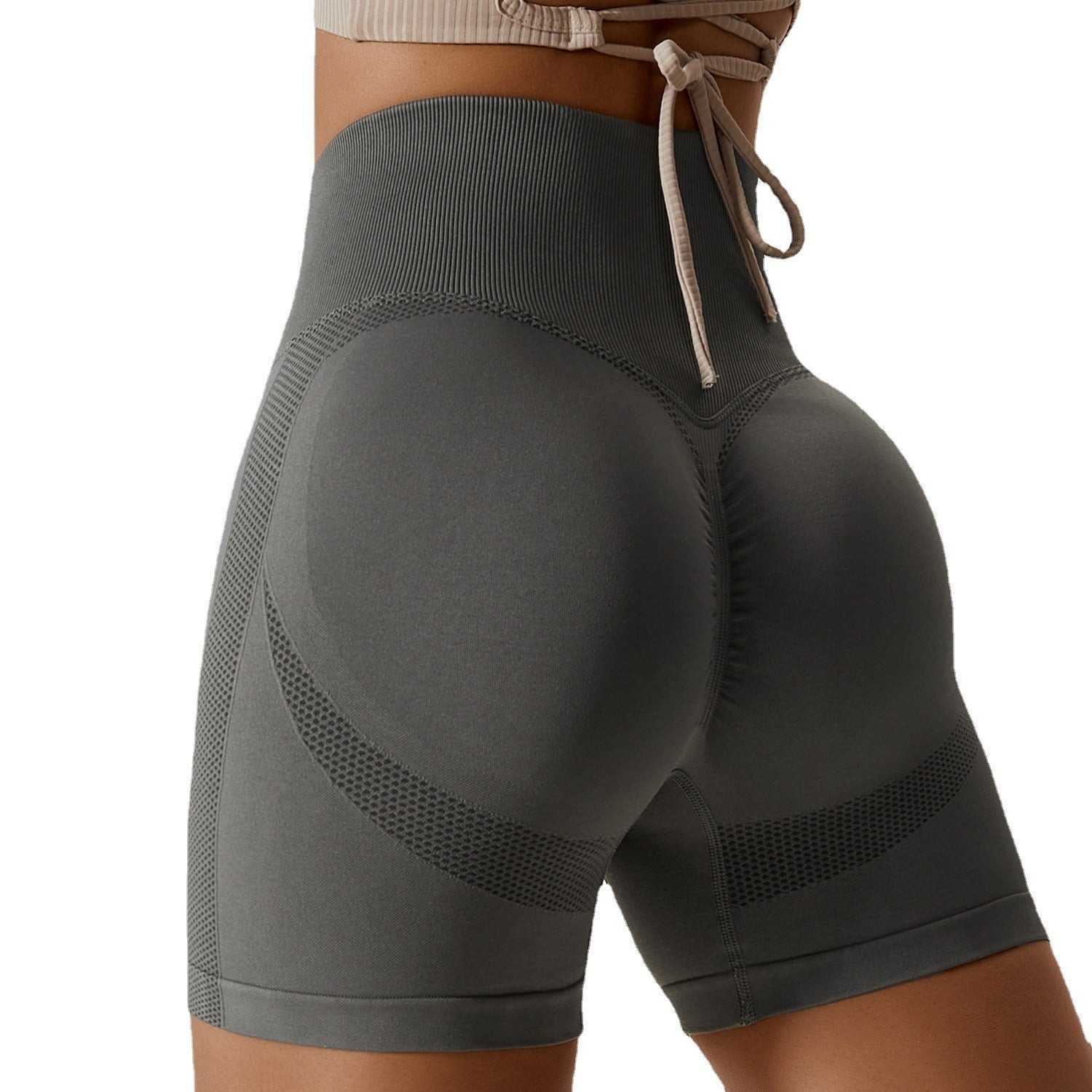 Seamless Yoga Shorts Honey Peach Hip Lift High Waist Fitness Pants Tight Running Sports Shorts for Women - Mammalook