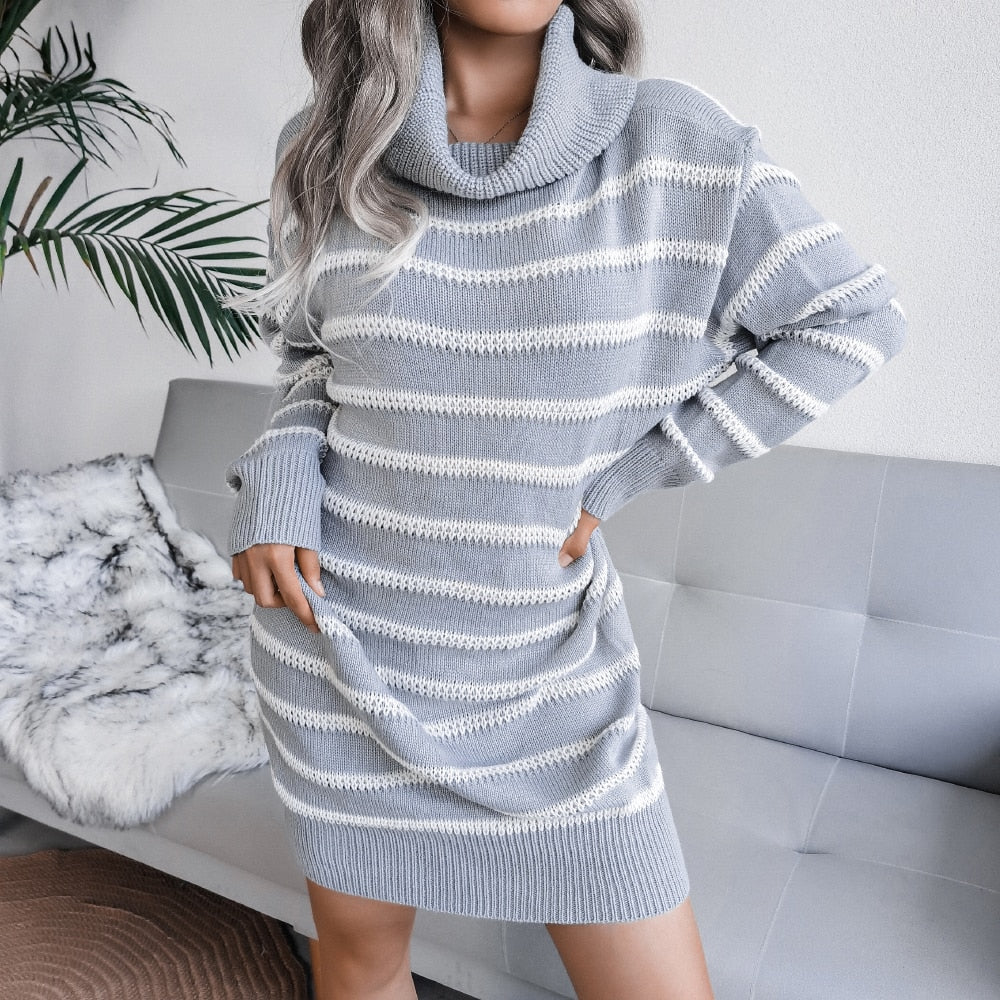 Off Shoulder Knitted Sweater Dresses For Women Autumn Winter Lantern Long Sleeve Dress Ladies Casual Dress White Black - Mammalook