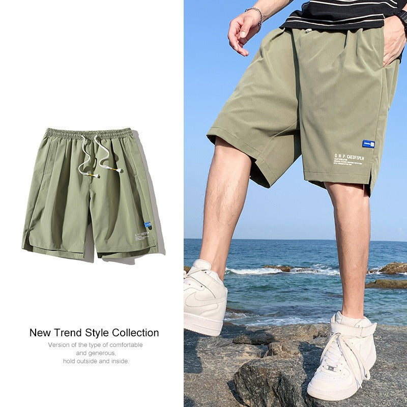 Ice Silk Shorts Mens Summer Thin Outwear Quick Drying Casual Pants Mens Five Point Trend Beach Basketball Sports Pants - Mammalook