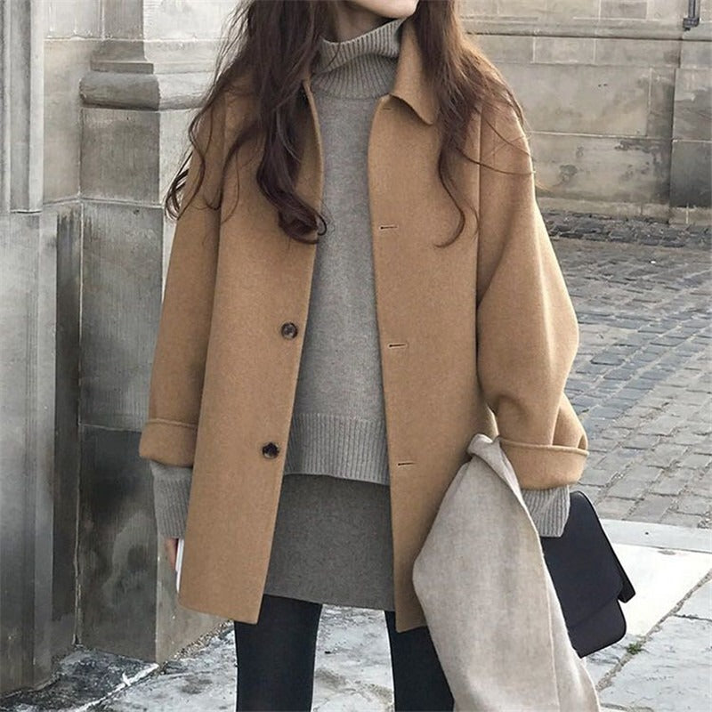 Retro British style winter new loose and lazy style woolen jacket trend - Mammalook