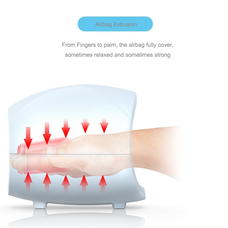 Electric Hand Massager Device Palm Finger Acupoint Wireless Massage with Air Pressure and Heat Compression For Women Beauty - Mammalook
