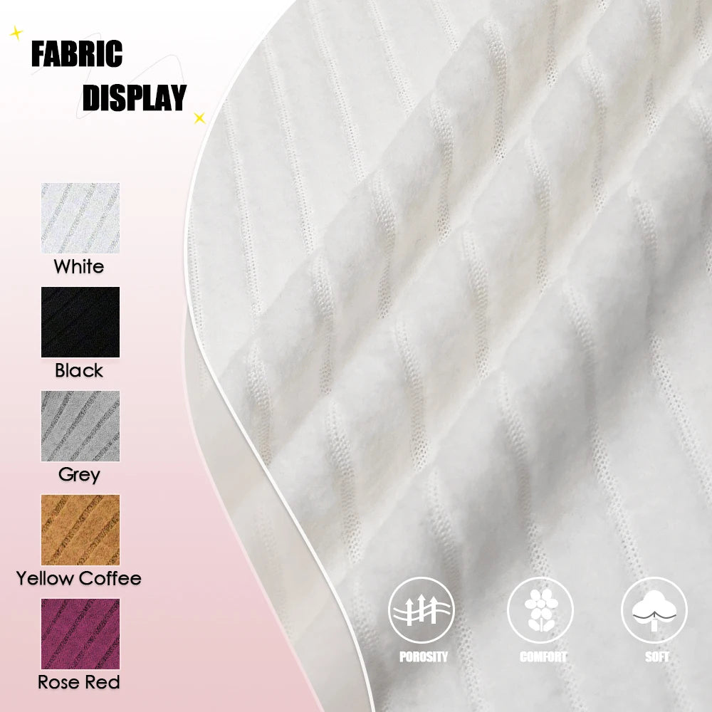 Long Sleeve Knitted T-Shirts Plain - Crew Neck