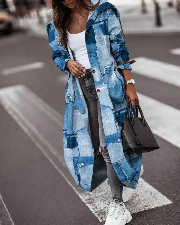 Casual Large Lapel Mid-Length Trench Coat for Women - Mammalook