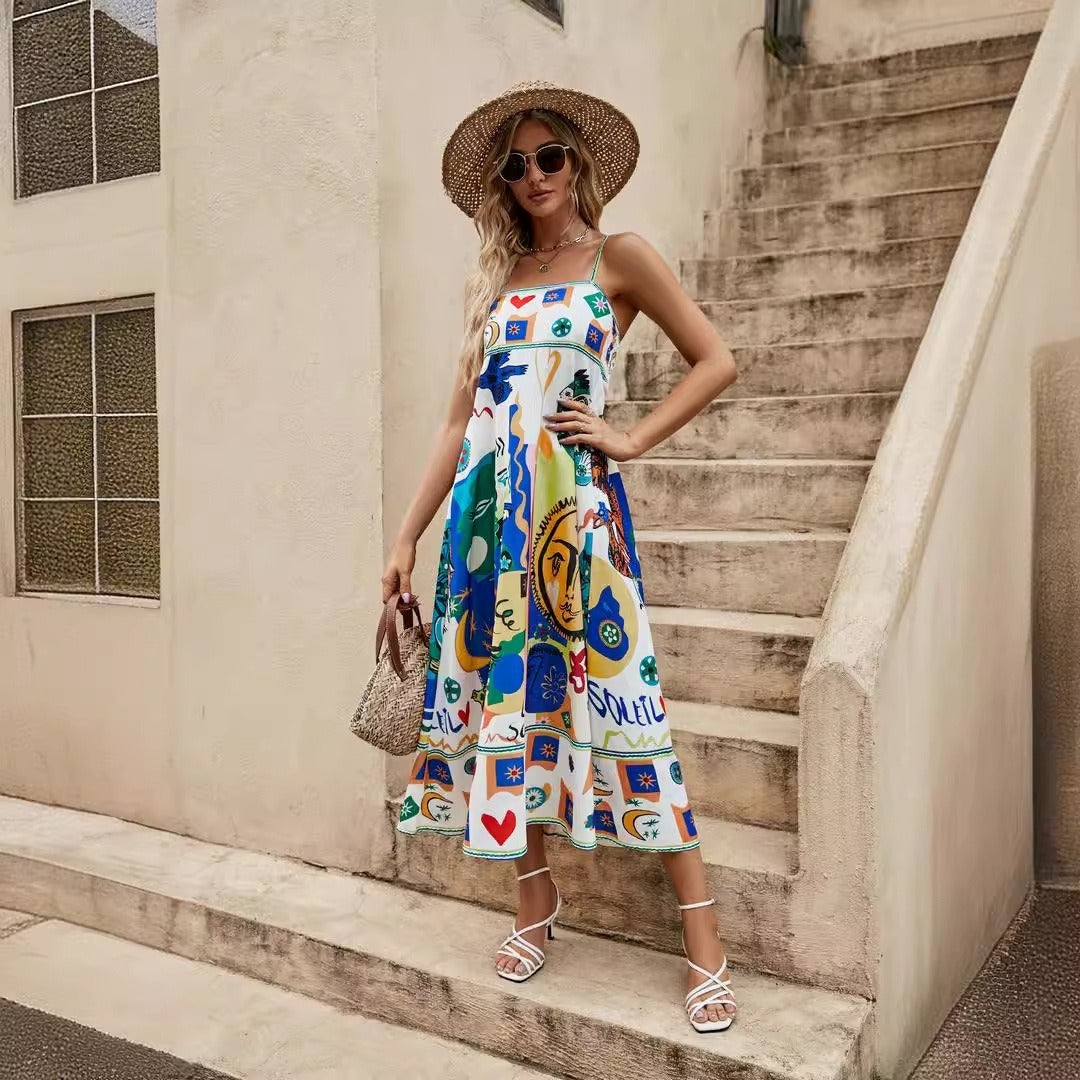 Sleeveless Suspender Dress