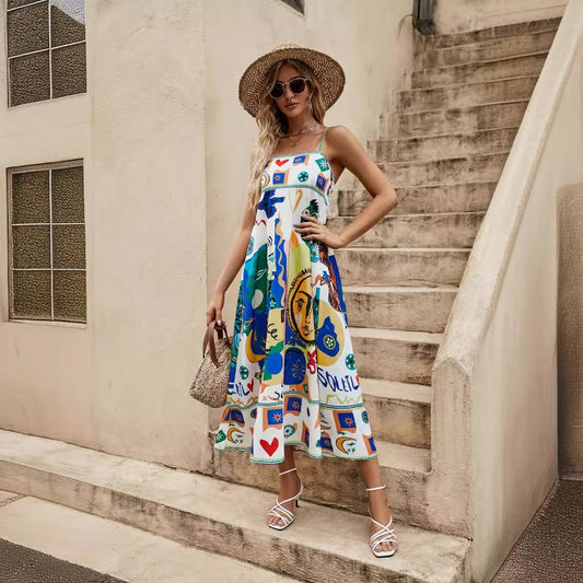 Sleeveless Suspender Dress